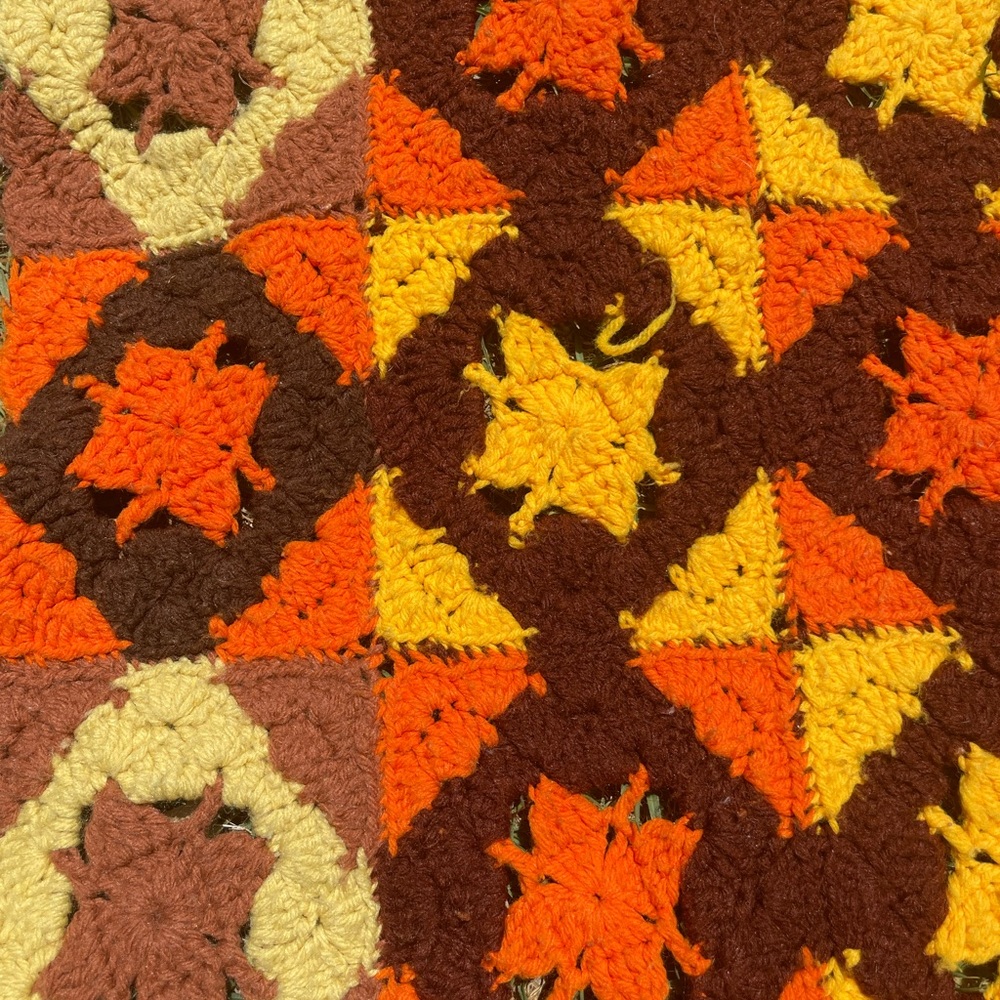 Hand Crocheted Tri-Color Patchwork Afghan~ - Picture 3 of 4
